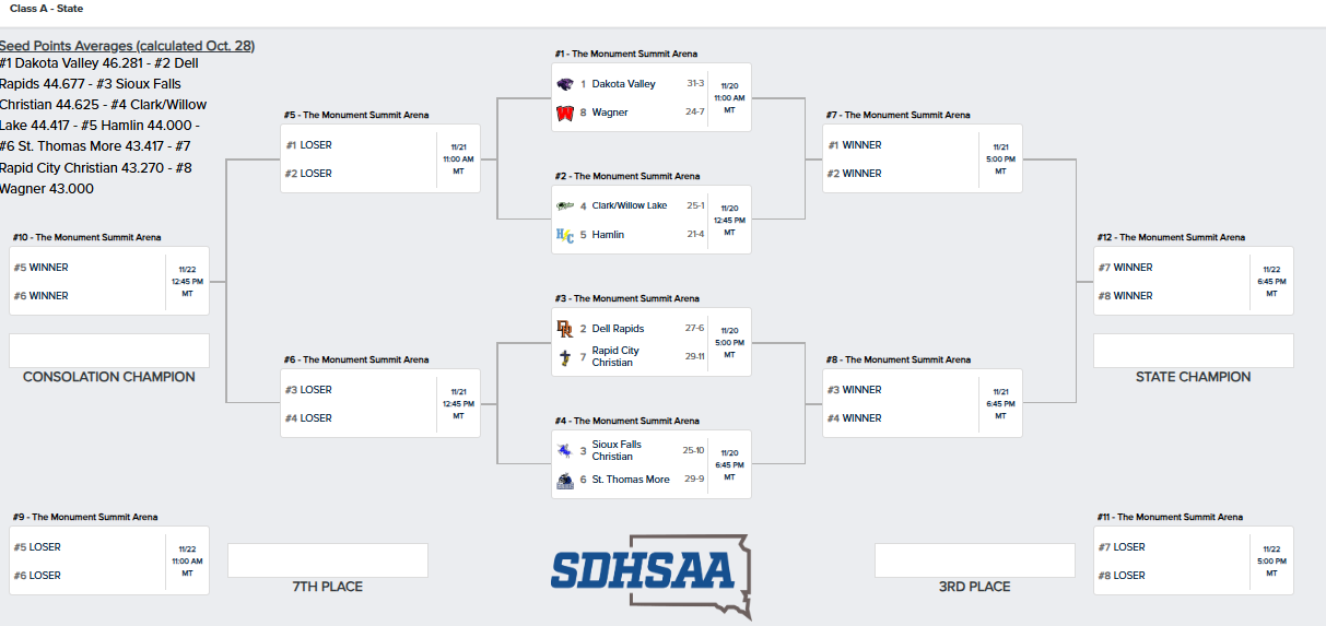 Class A and B high school volleyball state tournament brackets released ...